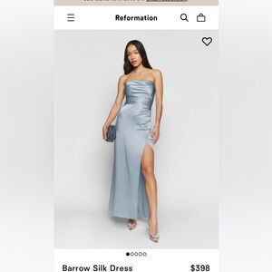 Reformation Barrow Silk Dress- light blue (mineral color)